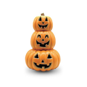 Calabaza Triple con Luz Led Interior 34.5 x 23 cms. en Plástico