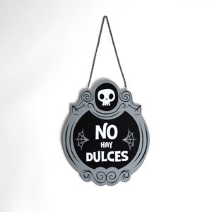 Señalética Puerta Dulces con Cadena 35 x 23 cms. en MDF