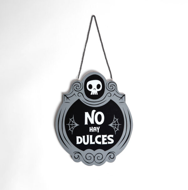Señalética Puerta Dulces con Cadena 35 x 23 cms. en MDF