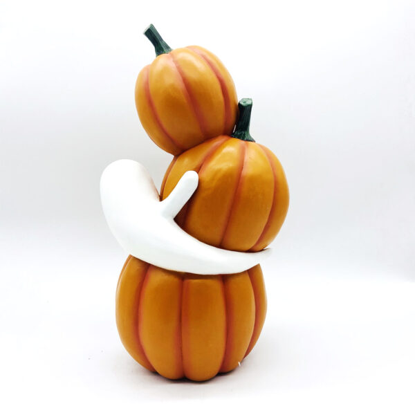 Calabaza Triple con Fantasma con Luz Led 38 x 15 cms. en Resina - Imagen 2