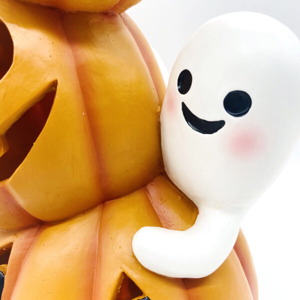 Calabaza Triple con Fantasma con Luz Led 38 x 15 cms. en Resina - Imagen 4