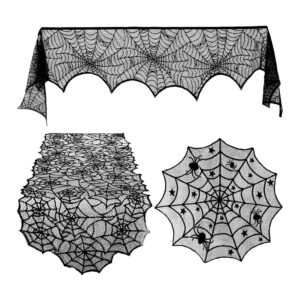 Set de 3 Manteles (Mantel Tela de Araña, Mantel de Chimenea y Mantel de Mesa)
