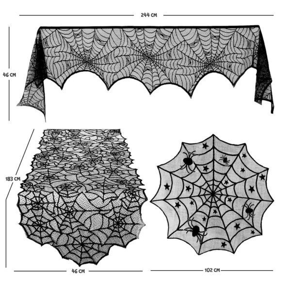 Set de 3 Manteles (Mantel Tela de Araña, Mantel de Chimenea y Mantel de Mesa) - Imagen 2